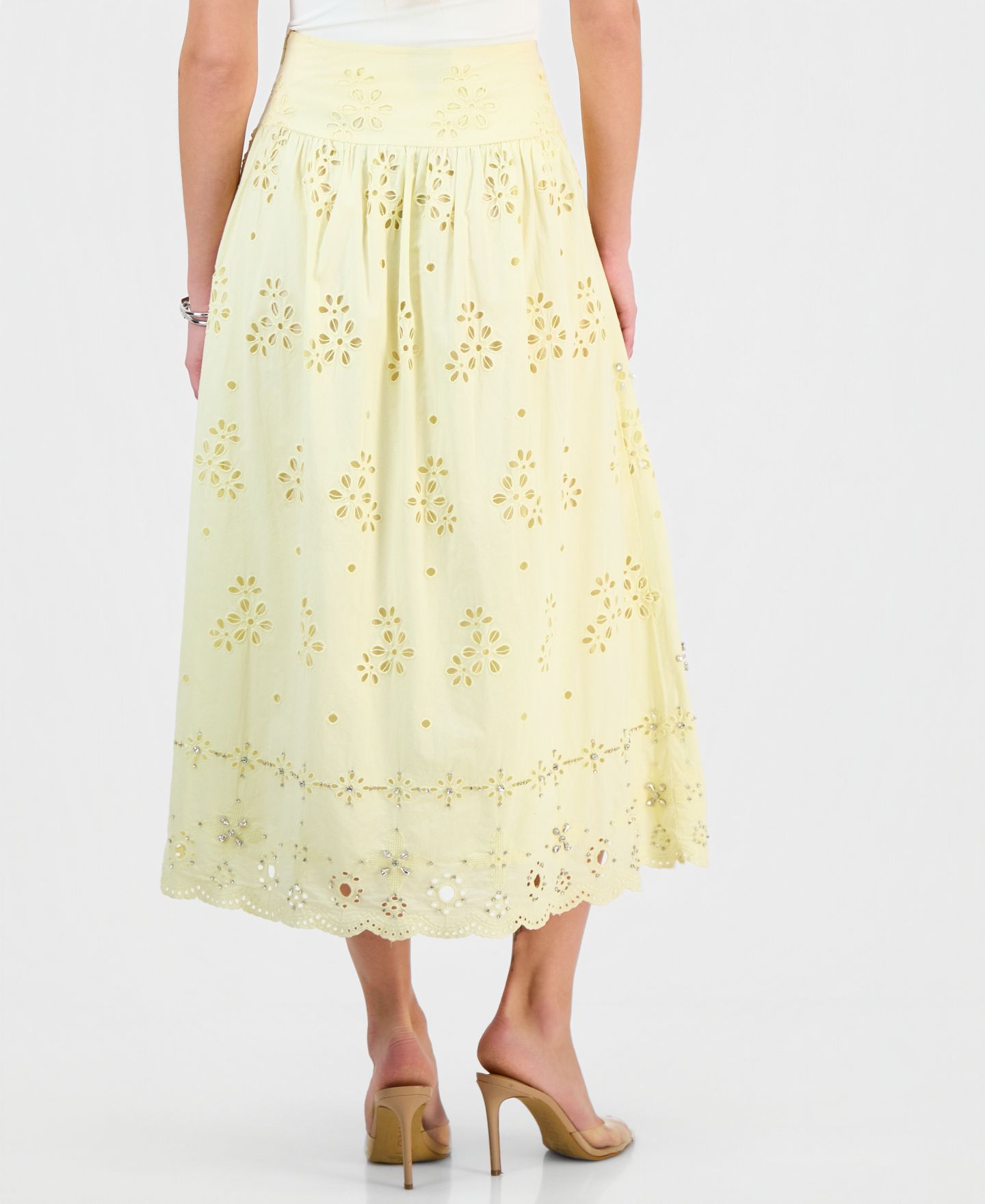 Женская юбка I.N.C. International Concepts Petite Embellished Midi, цвет: Жёлтый туманный — фото 2