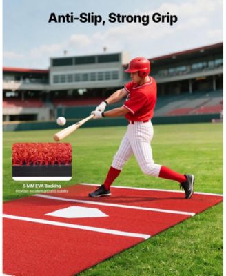 12 x 6 Ft Baseball Hitting Mat with Home Plate
