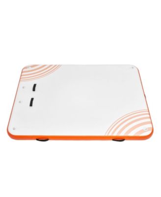 8 x 6 Ft Inflatable Floating Dock Platform with Non-Slip Surface and Ladder