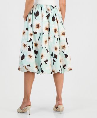 Petite Printed Pull-On Midi Skirt