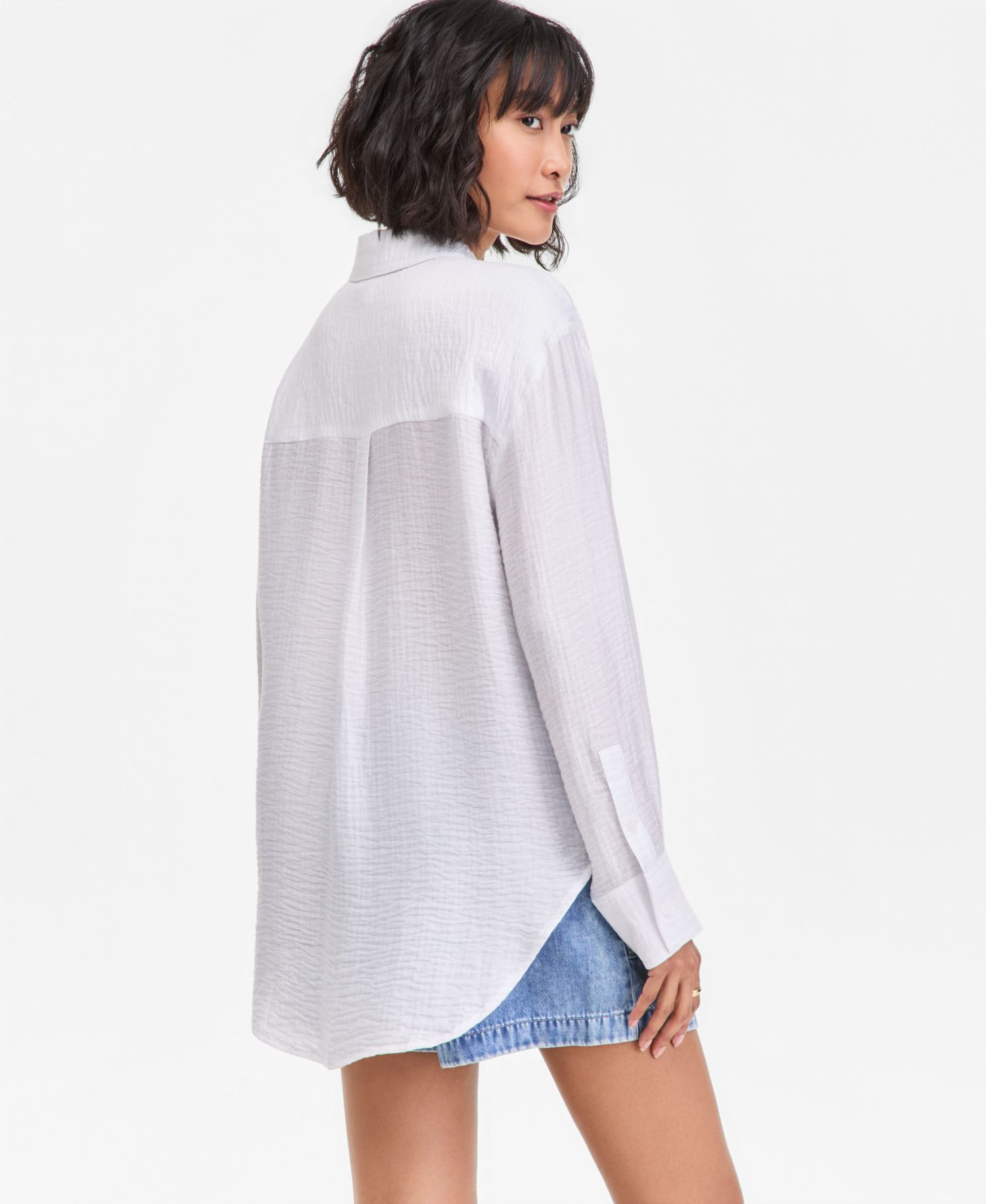 Women's Gauze Relaxed Button-Down Shirt