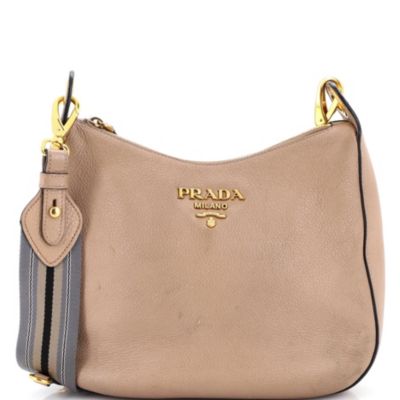 Medium Striped Strap Zip Hobo Vitello Daino