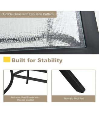 2PCS Outdoor Loveseat Set Cushioned Patio Bench Sofa w/ Coffee Table