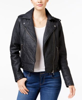 Collection B Faux-Leather Asymmetrical Moto Jacket - Macy's