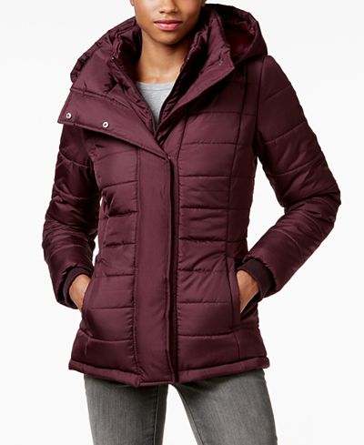 Rampage Hooded Quilted Puffer Coat, Only at Macy's