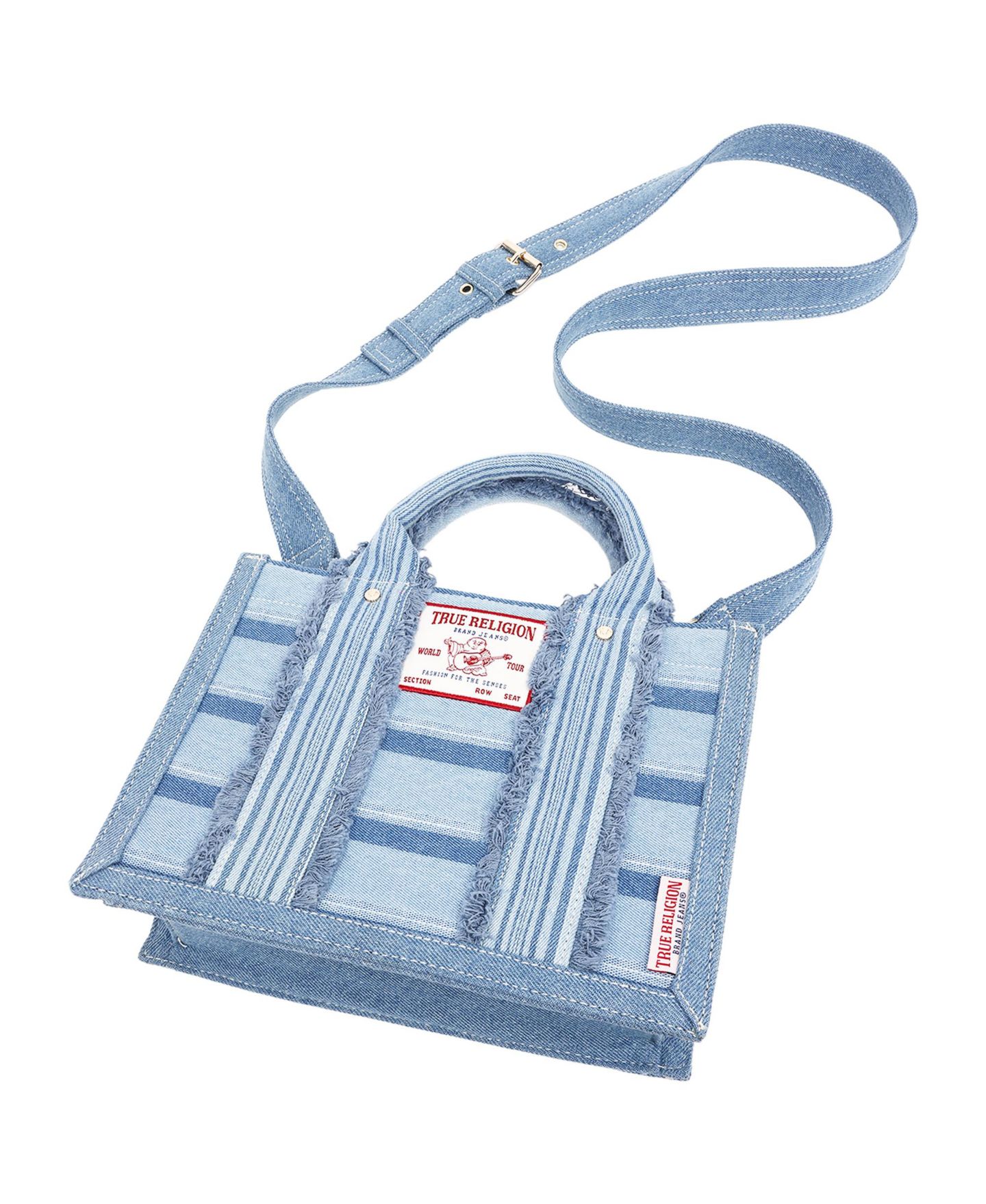 Женская сумка True Religion Multi-Stripe Modern Tote with Removable Crossbody Strap, цвет: Джинсовый / Синий — фото 4