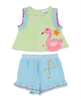 Baby Girls' Sleeveless Top and Elastic Waistband Shorts, 2-Piece Set