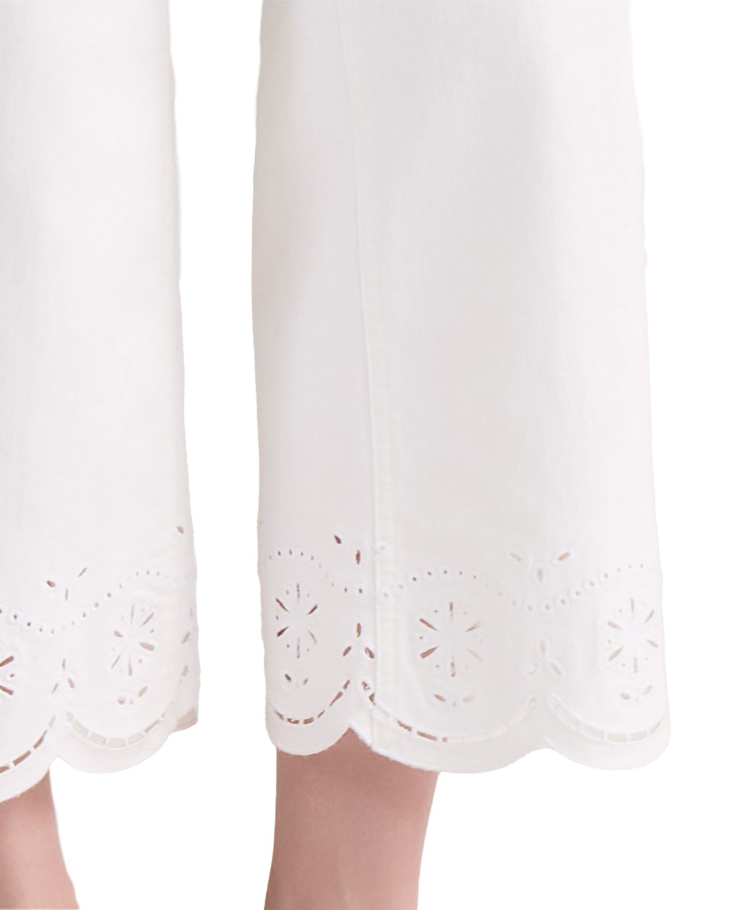 Petite Lexington Embroidered Wide-Leg Crop Jeans