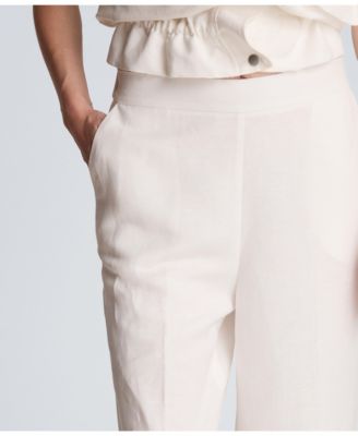 Women's Pull-On Linen Wide-Leg Pants