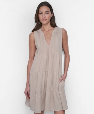 Women's Cotton Gauze Sleeveless Mini Dress