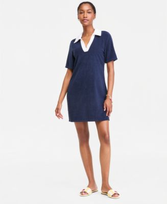 oversize polo dress LE BOP Nell Polo Oversized Maxi Dress | Blue/Stripe | Size S