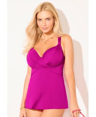 Women's Bra Drape Front Lightweight Underwire Tankini Top