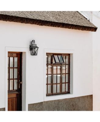 Outdoor Wall Lantern 2-Light, Large Outside Modern Wall Sconce Light Fixture, Industrial Porch Light Wall Mount with Glass