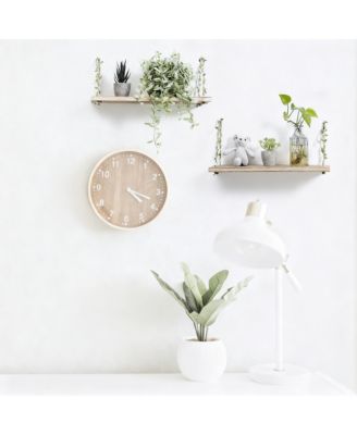 Leaf Rope Hanging Floating Shelves Wall Swing Storage