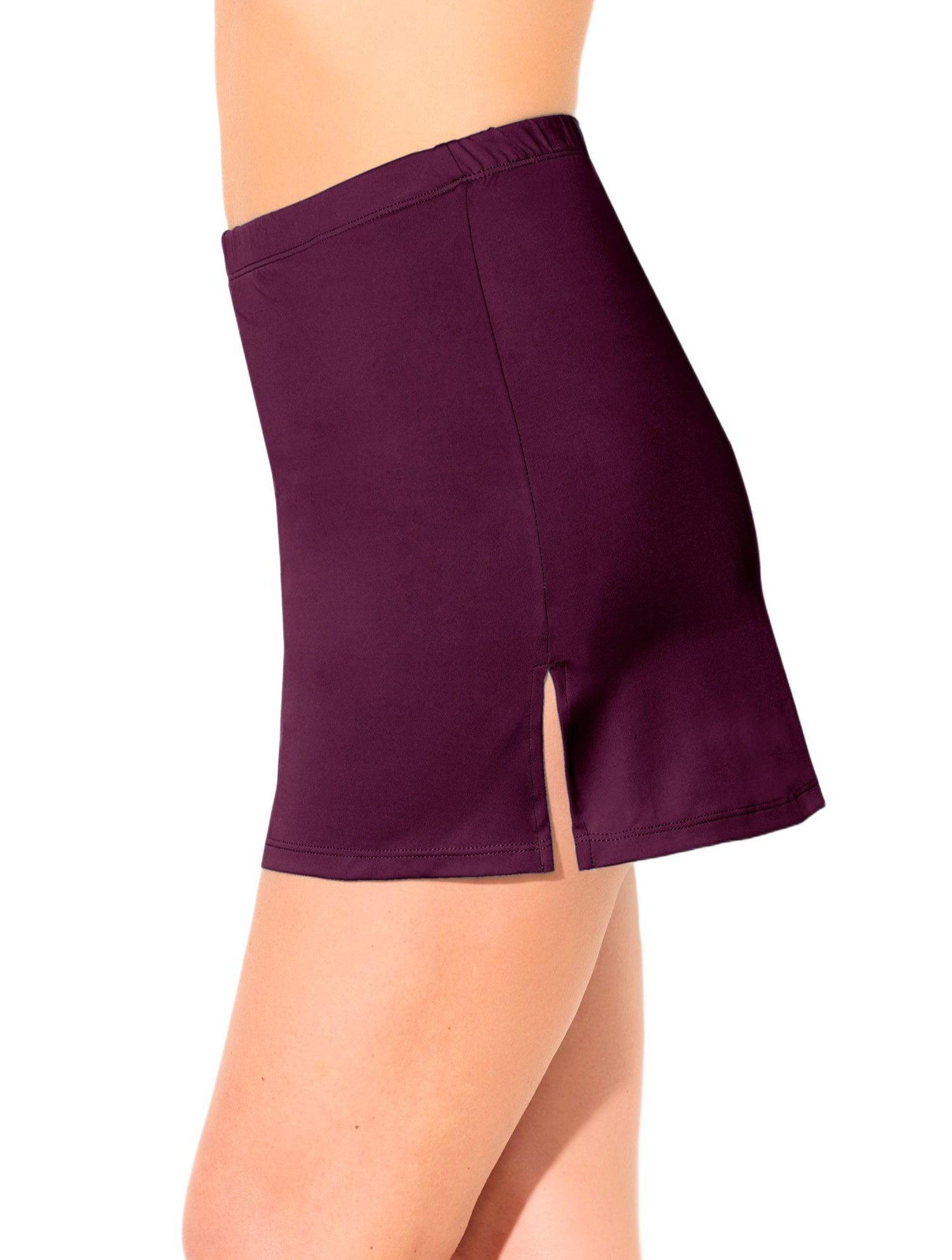 Women's Side Slit Swim Skirt With Built-In Brief