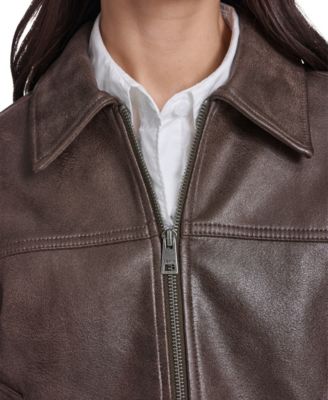 Women's Faux Suede Relaxed-Fit Zip-Front Jacket