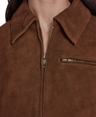 Women's Real Suede Laydown Collar Jacket