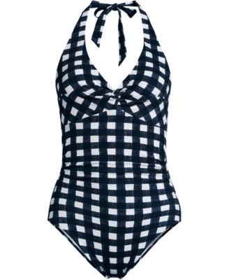 Women's Pique Knot Twist Halter One Piece