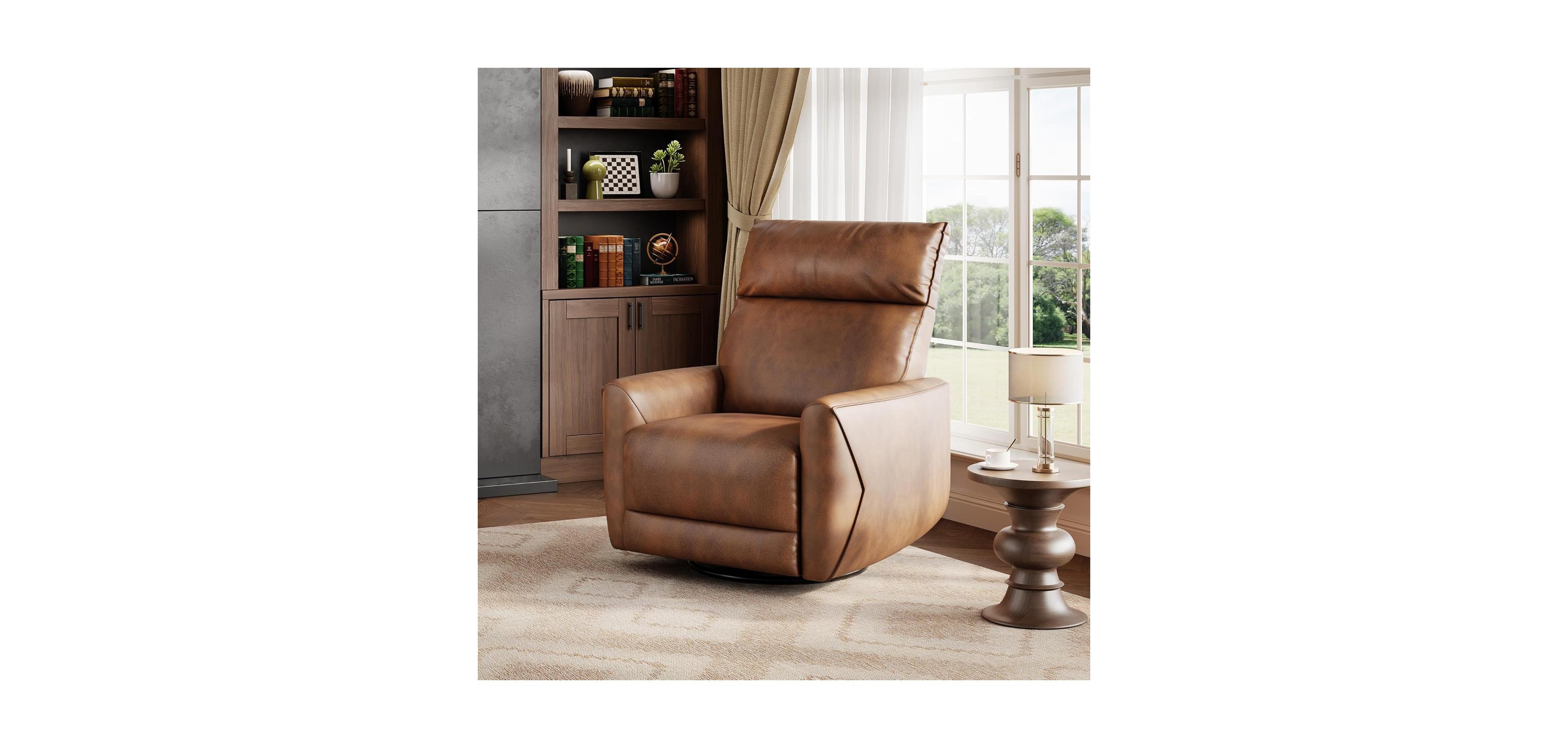 gaomon Power Recliner Chair,Swivel Rocker Chair for Adults,Upholstered Fabric Glider Recliner Nursery Chair with Usb Ports