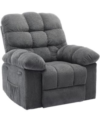 Electric Rocking Recliner Chair with 360degree(s) Swivel - High Back Glider, Upholstered Teddy Fabric Single Sofa for Living Room and Nursery