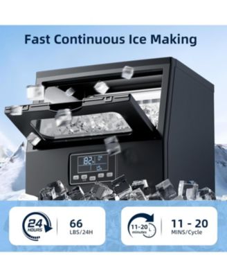 Freestanding Commercial Ice Maker, 66 lbs. Daily Capacity with LCD Display