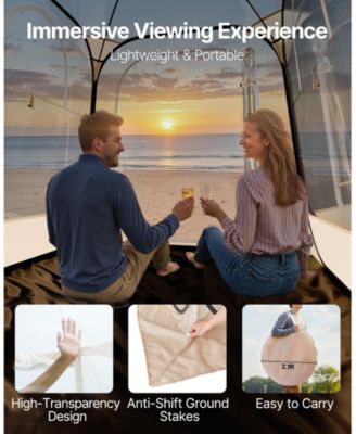 63 x 63 Inch Pop-Up Sports Bubble Tent for 2–4 People with Floor Mat and Cover