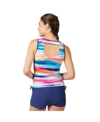Women's Full Side Shirring Tankini Top