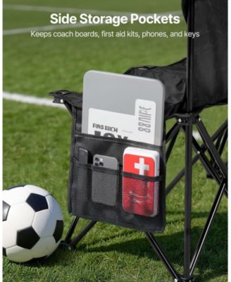 4-Seat Portable Folding Sports Bench with Backrest and Carry Bag