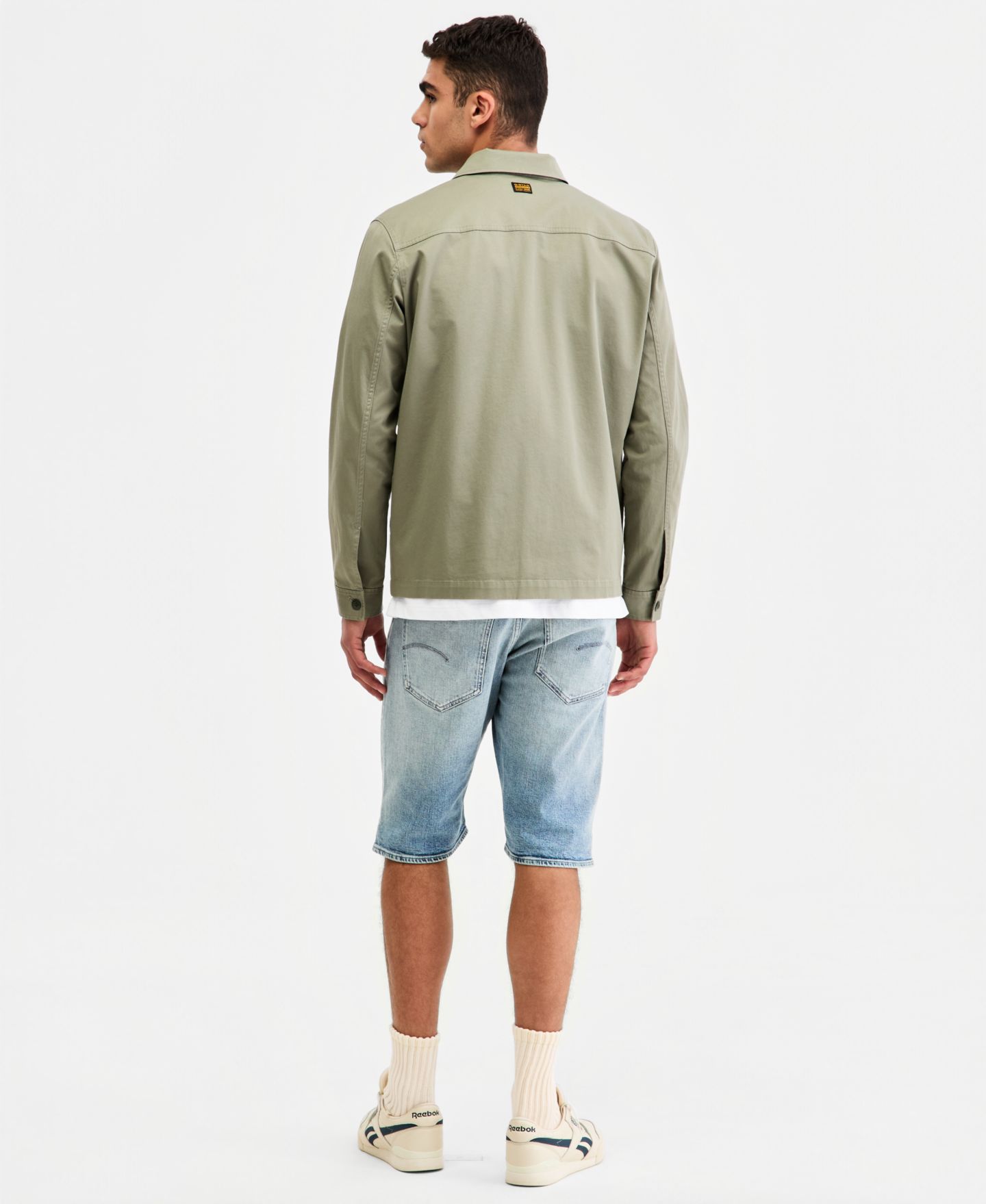 Мужские комплекты G-Star Raw Lightweight Overshirt, Graphic Relaxed T-Shirt & Mosa Denim Shorts, цвет: Light Orphus — фото 3