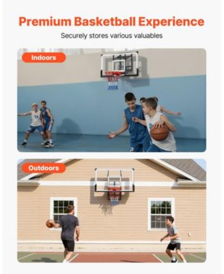 54 Inch Wall Mount Basketball Hoop with Adjustable Backboard