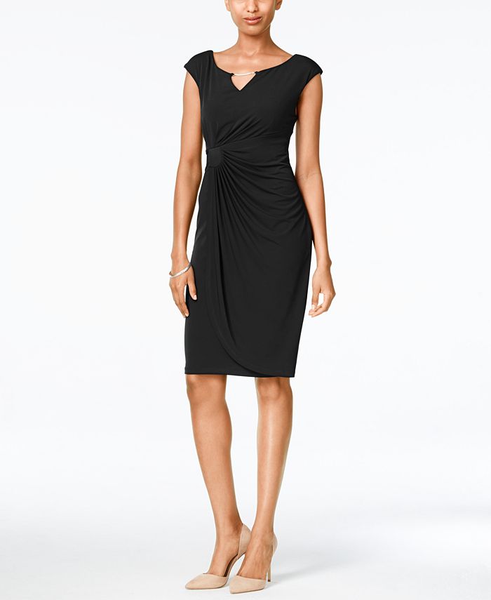Connected Petite Chain-Link Draped Dress - Macy's