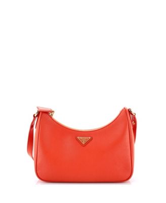 Mini Adjustable Handle Zip Hobo Saffiano Leather
