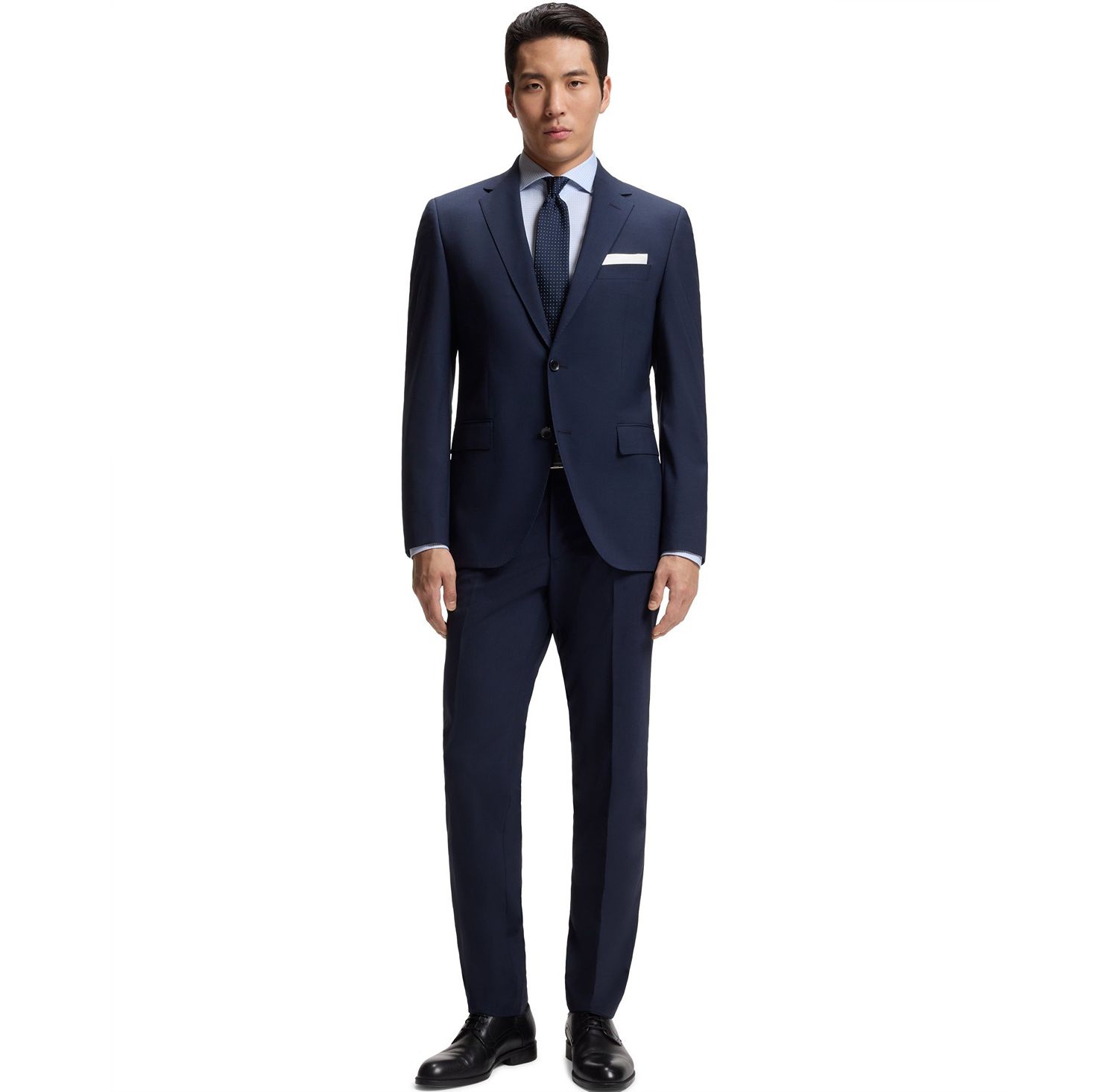 Men's Easy-Iron Cotton Twill Slim-Fit Dress Shirt
