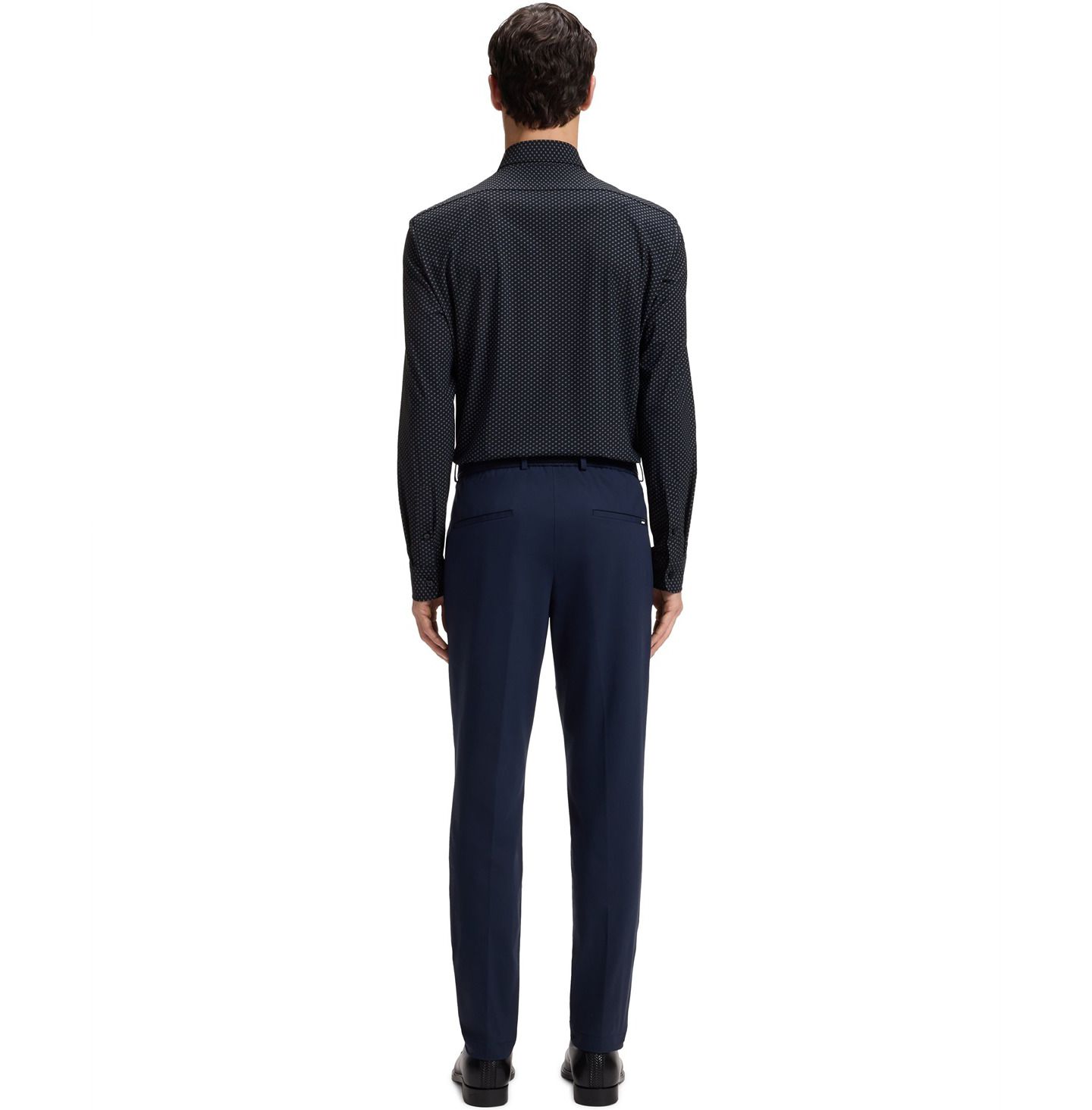 Мужская рубашка Hugo Boss Performance-Stretch Jersey Dress Shirt, цвет: Тёмный синий — фото 5