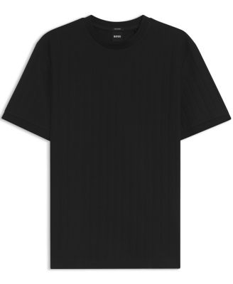 BOSS By Men's Mercerised-Cotton Structured Stripe T-Shirt