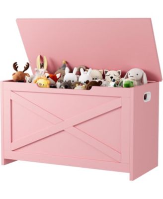 Wooden Storage Chest, Safety Hinge, Easy Assembly, Large Toy Bench, Entryway, Living Room