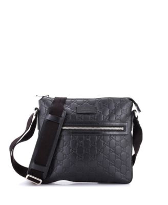 Small Signature Zip Messenger Bag Guccissima Leather