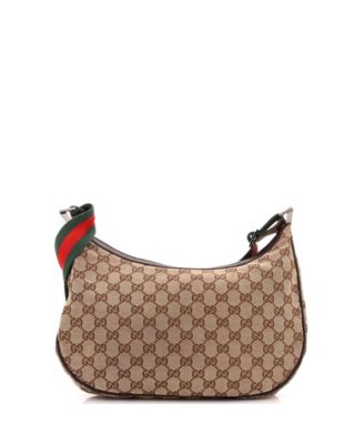 Medium Saddle Zip Messenger Bag GG Canvas with Leather