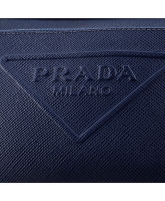 Small Triangle Logo Messenger Bag Embossed Saffiano Leather