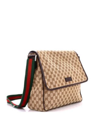 Medium Web Strap Flap Messenger GG Canvas