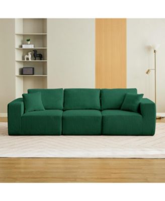 108" Sectional Couch Cloud Modular Modern Linear Sofa with Chaise Lounge, Corduroy Fabric, No Assembly Required