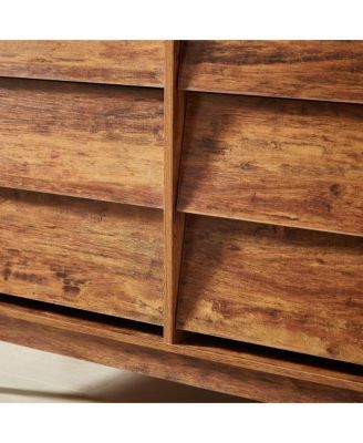 Traditional 6 Drawer Dresser Espresso Finish Sturdy Construction for Bedroom Living Room Storage