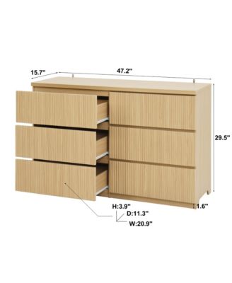 6 Drawer Minimalist Dresser Storage Cabinet for Closet Home Furniture with Spacious Drawers Easy Assembly