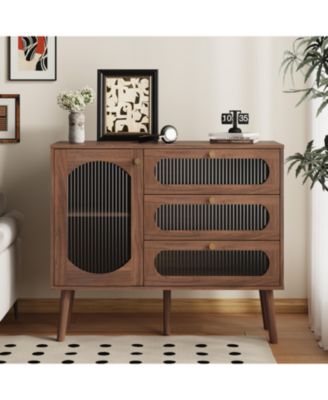 8 Drawer Dresser with Lockable Drawer Brown Wood for Bedroom Security Storage