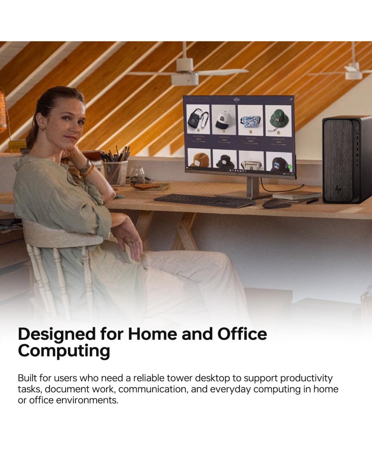 Hp OmniDesk Tower Desktop Amd Ryzen 7 16GB Ram Amd Radeon Graphics 1TB Ssd Storage Windows 11 Home