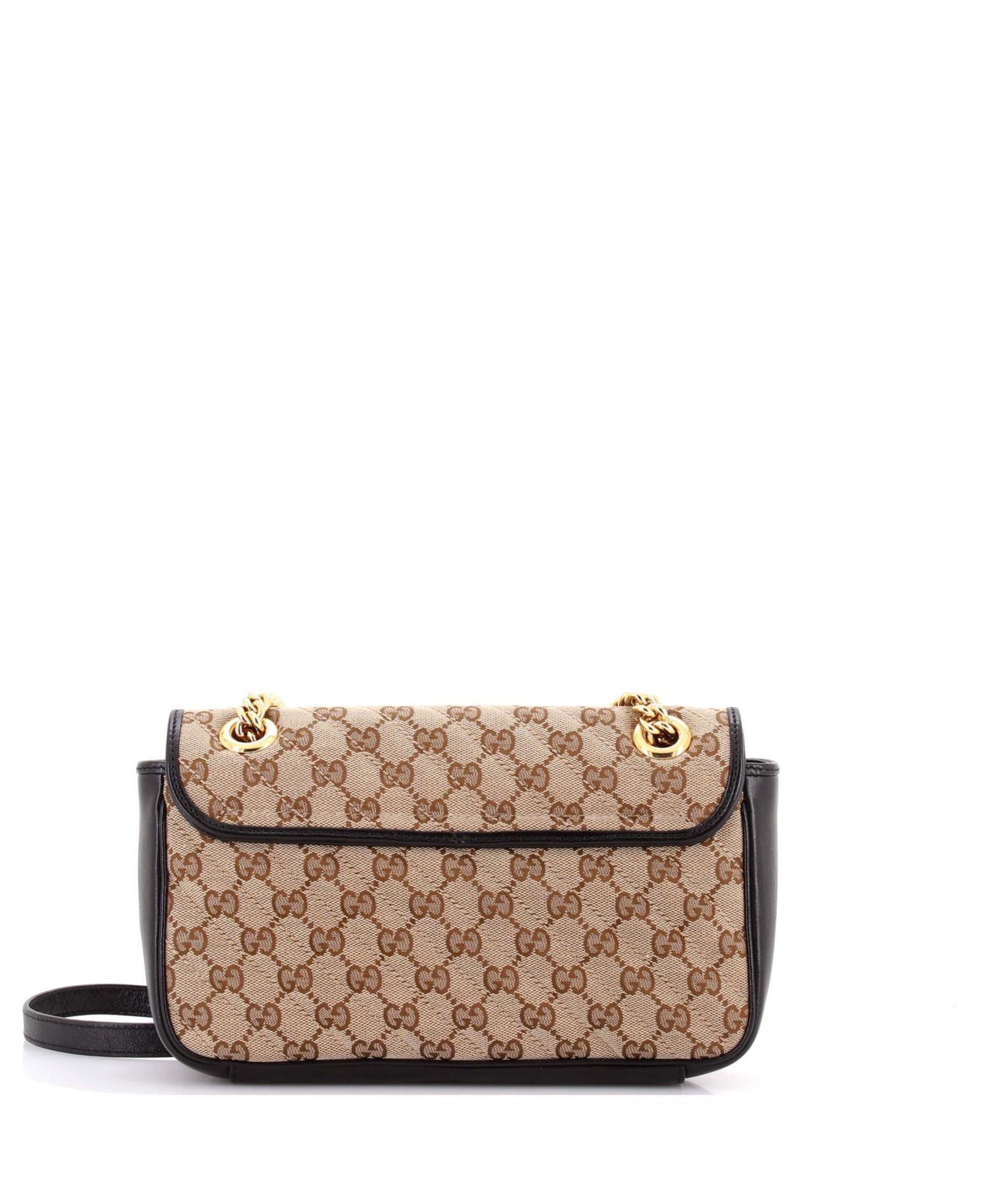 Small GG Marmont Flap Bag Diagonal Quilted GG Canvas with Leather