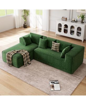 Modular L-Shaped Sectional Sofa, Cloud Couch with Deep Seat, Upholstered Chenille