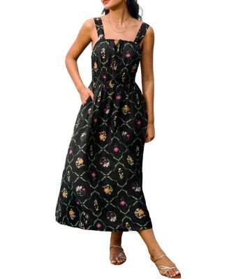 Women's Bold Statement Floral Midi Beach Dress