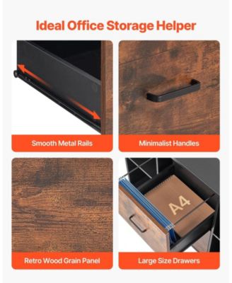 2 Drawer Mobile File Cabinet with Open Shelves and Lockable Wheels