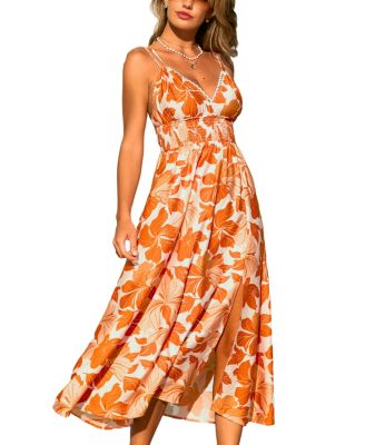 Women's Hibiscus Way Tropical Maxi Beach Dress